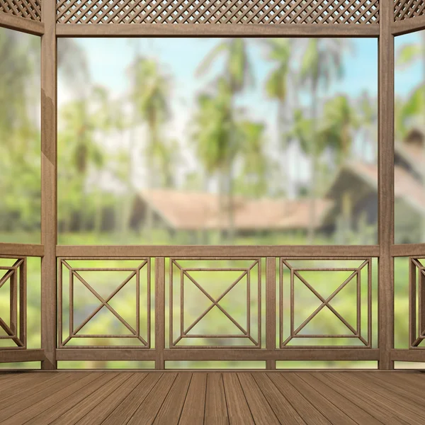 Balkon i taras zewnętrzny tło rozmycie — Zdjęcie stockowe