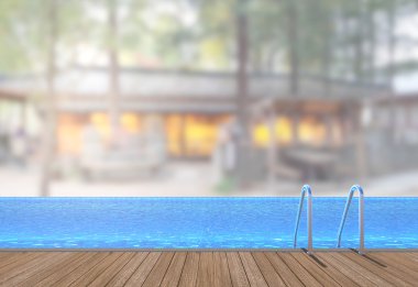 Yüzme Havuzu ve Teras dış arka plan bulanıklık