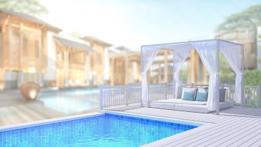 Yüzme Havuzu ve Teras dış arka plan bulanıklık