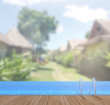 Yüzme Havuzu ve Teras dış arka plan bulanıklık