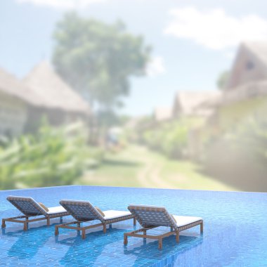 Yüzme Havuzu ve Teras dış arka plan bulanıklık