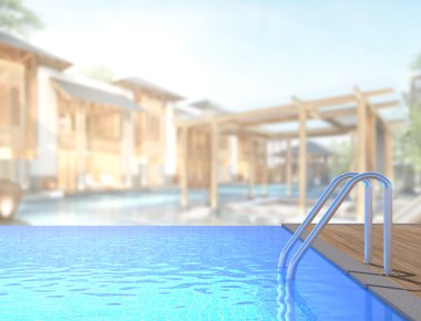 Yüzme Havuzu ve Teras dış arka plan bulanıklık