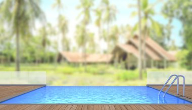 Yüzme Havuzu ve Teras dış arka plan bulanıklık