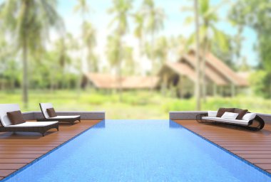 Yüzme Havuzu ve Teras dış arka plan bulanıklık