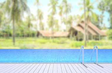 Yüzme Havuzu ve Teras dış arka plan bulanıklık