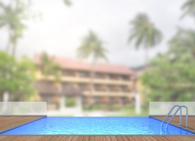 Yüzme Havuzu ve Teras dış arka plan bulanıklık