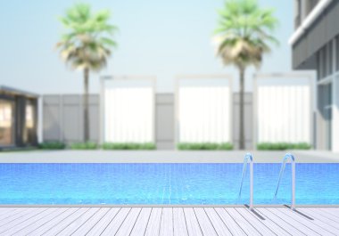 Yüzme Havuzu ve Teras dış arka plan bulanıklık