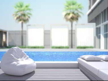 Yüzme Havuzu ve Teras dış arka plan bulanıklık