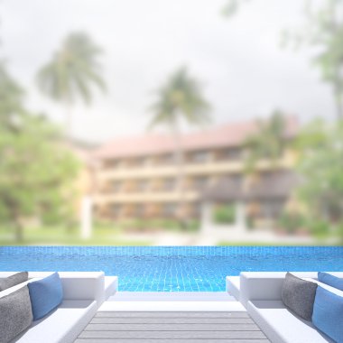Yüzme Havuzu ve Teras dış arka plan bulanıklık