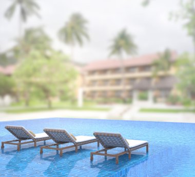 Yüzme Havuzu ve Teras dış arka plan bulanıklık