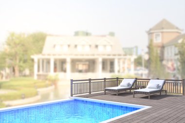 Yüzme Havuzu ve Teras dış arka plan bulanıklık