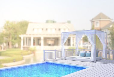 Yüzme Havuzu ve Teras dış arka plan bulanıklık