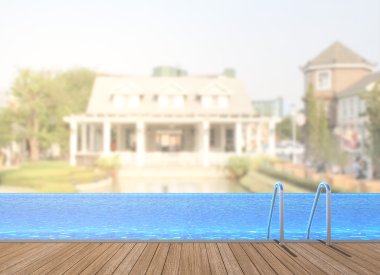 Yüzme Havuzu ve Teras dış arka plan bulanıklık