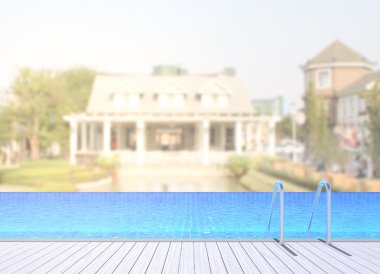 Yüzme Havuzu ve Teras dış arka plan bulanıklık