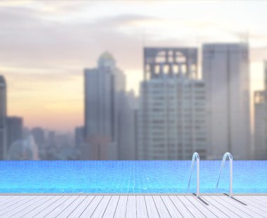 Yüzme Havuzu ve Teras dış arka plan bulanıklık