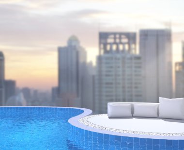 Yüzme Havuzu ve Teras dış arka plan bulanıklık