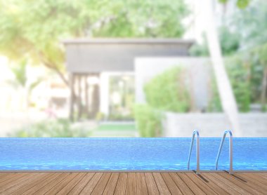 Yüzme Havuzu ve Teras dış arka plan bulanıklık