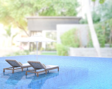 Yüzme Havuzu ve Teras dış arka plan bulanıklık