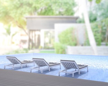 Yüzme Havuzu ve Teras dış arka plan bulanıklık