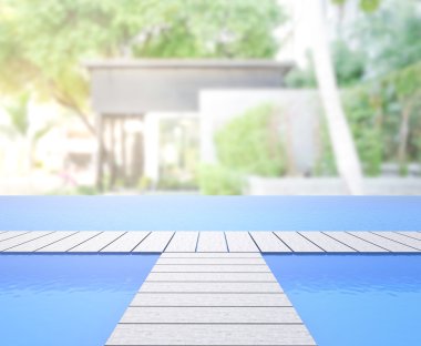 Yüzme Havuzu ve Teras dış arka plan bulanıklık