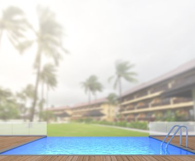 Yüzme Havuzu ve Teras dış arka plan bulanıklık