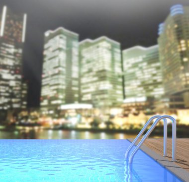 Yüzme Havuzu ve Teras dış arka plan bulanıklık