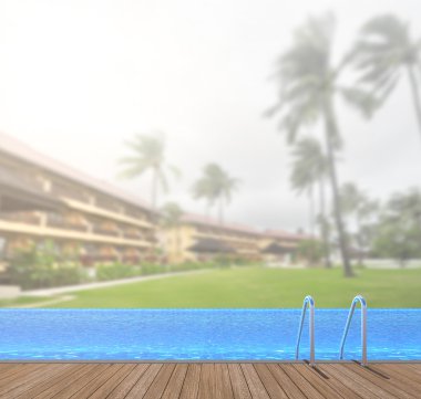 Yüzme Havuzu ve Teras dış arka plan bulanıklık