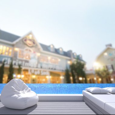 Yüzme Havuzu ve Teras dış arka plan bulanıklık
