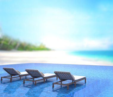 Yüzme Havuzu ve Teras, doğa arka plan bulanıklık