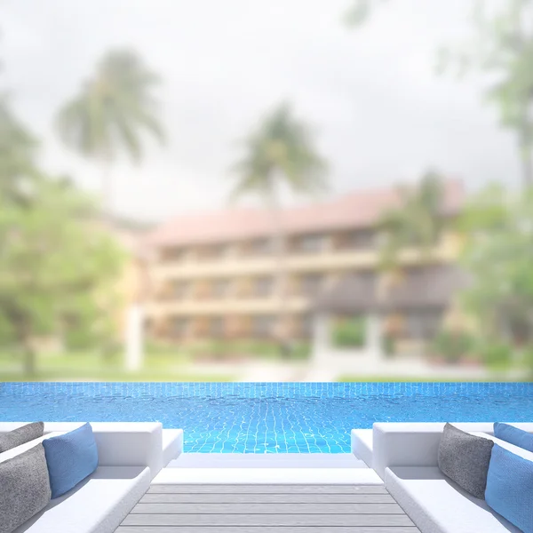 Yüzme Havuzu ve Teras dış arka plan bulanıklık