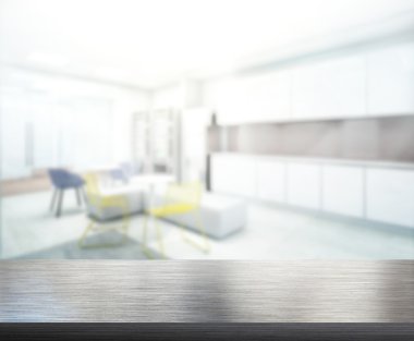 Arka planda Office ahşap masa