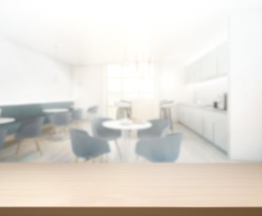 Arka planda Office ahşap masa