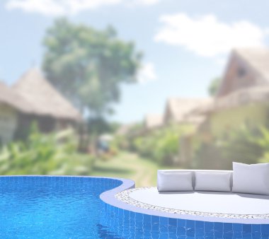 Yüzme Havuzu ve Teras dış arka plan bulanıklık