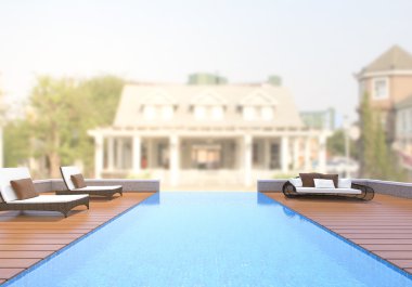 Yüzme Havuzu ve Teras dış arka plan bulanıklık