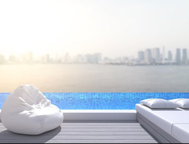 Yüzme Havuzu ve Teras dış arka plan bulanıklık