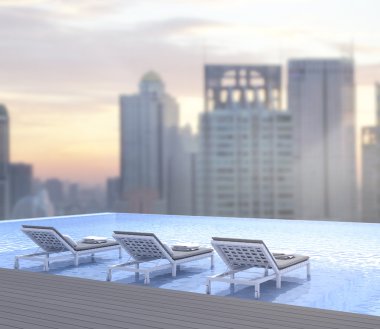 Yüzme Havuzu ve Teras dış arka plan bulanıklık