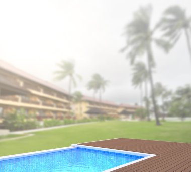 Yüzme Havuzu ve Teras dış arka plan bulanıklık