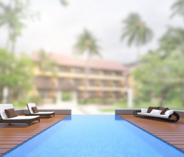 Yüzme Havuzu ve Teras dış arka plan bulanıklık