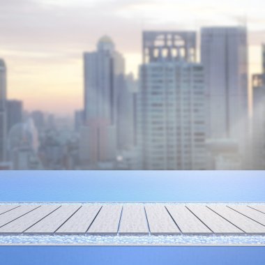 Yüzme Havuzu ve Teras dış arka plan bulanıklık