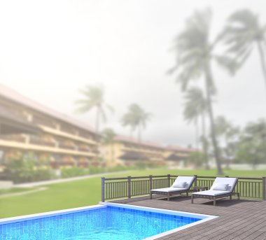 Yüzme Havuzu ve Teras dış arka plan bulanıklık