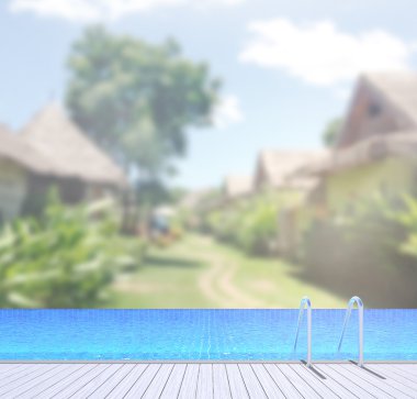 Yüzme Havuzu ve Teras dış arka plan bulanıklık