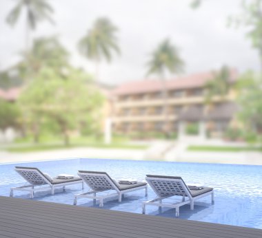 Yüzme Havuzu ve Teras dış arka plan bulanıklık