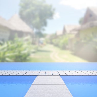Yüzme Havuzu ve Teras dış arka plan bulanıklık