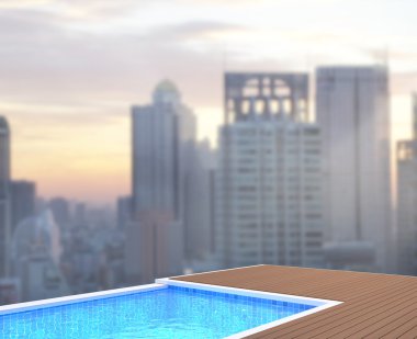Yüzme Havuzu ve Teras dış arka plan bulanıklık