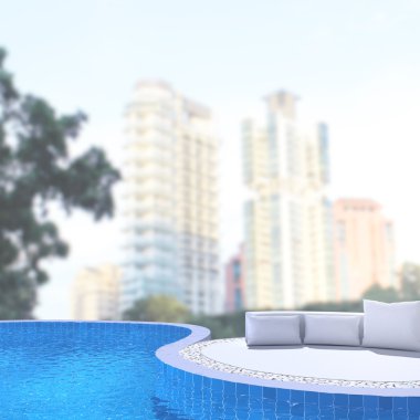 Yüzme Havuzu ve Teras dış arka plan bulanıklık