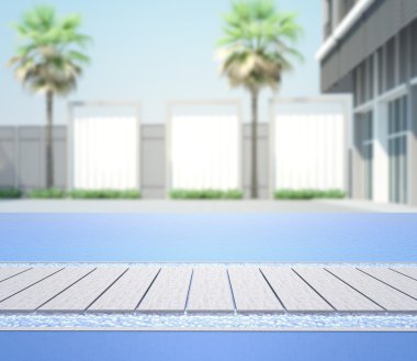 Yüzme Havuzu ve Teras dış arka plan bulanıklık