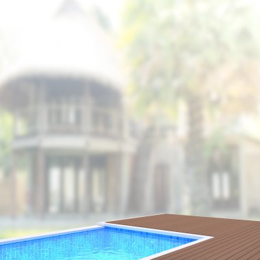 Yüzme Havuzu ve Teras dış arka plan bulanıklık