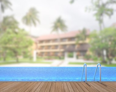 Yüzme Havuzu ve Teras dış arka plan bulanıklık
