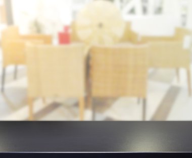 Top masa ve yemek odası arka plan bulanıklık