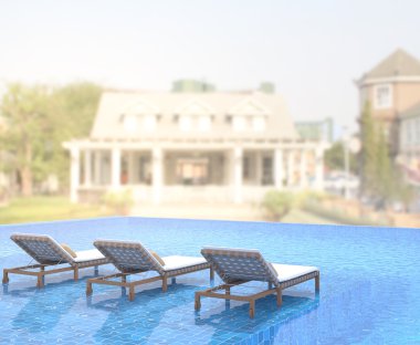 Yüzme Havuzu ve Teras dış arka plan bulanıklık